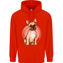 French Bulldog Mens 80% Cotton Hoodie Bright Red