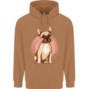 French Bulldog Mens 80% Cotton Hoodie Caramel Latte