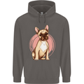 French Bulldog Mens 80% Cotton Hoodie Charcoal