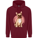 French Bulldog Mens 80% Cotton Hoodie Maroon