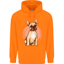 French Bulldog Mens 80% Cotton Hoodie Orange