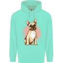 French Bulldog Mens 80% Cotton Hoodie Peppermint