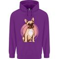 French Bulldog Mens 80% Cotton Hoodie Purple