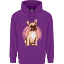French Bulldog Mens 80% Cotton Hoodie Purple