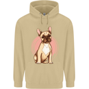 French Bulldog Mens 80% Cotton Hoodie Sand
