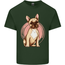 French Bulldog Mens Cotton T-Shirt Tee Top Forest Green