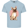 French Bulldog Mens Cotton T-Shirt Tee Top Light Blue