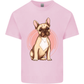 French Bulldog Mens Cotton T-Shirt Tee Top Light Pink