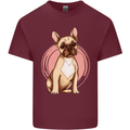 French Bulldog Mens Cotton T-Shirt Tee Top Maroon