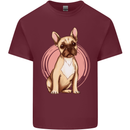French Bulldog Mens Cotton T-Shirt Tee Top Maroon