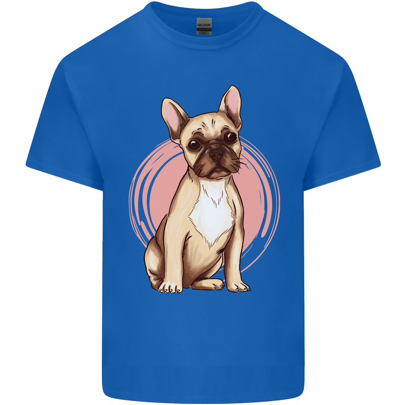 French Bulldog Mens Cotton T-Shirt Tee Top Royal Blue
