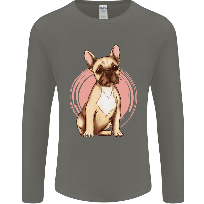 French Bulldog Mens Long Sleeve T-Shirt Charcoal