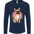 French Bulldog Mens Long Sleeve T-Shirt Navy Blue