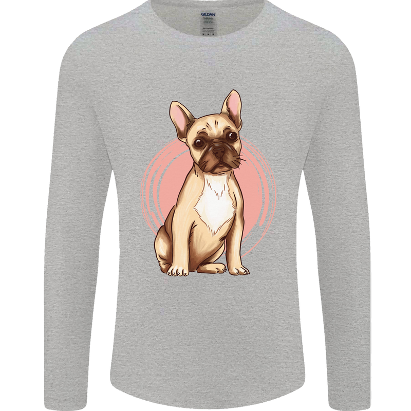 French Bulldog Mens Long Sleeve T-Shirt Sports Grey