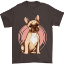 French Bulldog Mens T-Shirt Cotton Gildan Dark Chocolate
