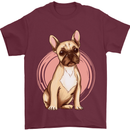 French Bulldog Mens T-Shirt Cotton Gildan Maroon