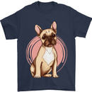 French Bulldog Mens T-Shirt Cotton Gildan Navy Blue