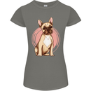 French Bulldog Womens Petite Cut T-Shirt Charcoal