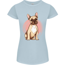 French Bulldog Womens Petite Cut T-Shirt Light Blue