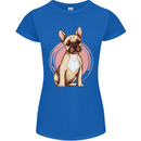 French Bulldog Womens Petite Cut T-Shirt Royal Blue