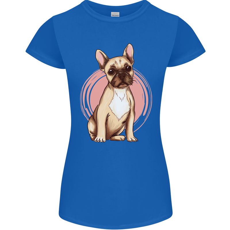 French Bulldog Womens Petite Cut T-Shirt Royal Blue