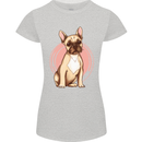 French Bulldog Womens Petite Cut T-Shirt Sports Grey