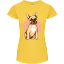 French Bulldog Womens Petite Cut T-Shirt Yellow
