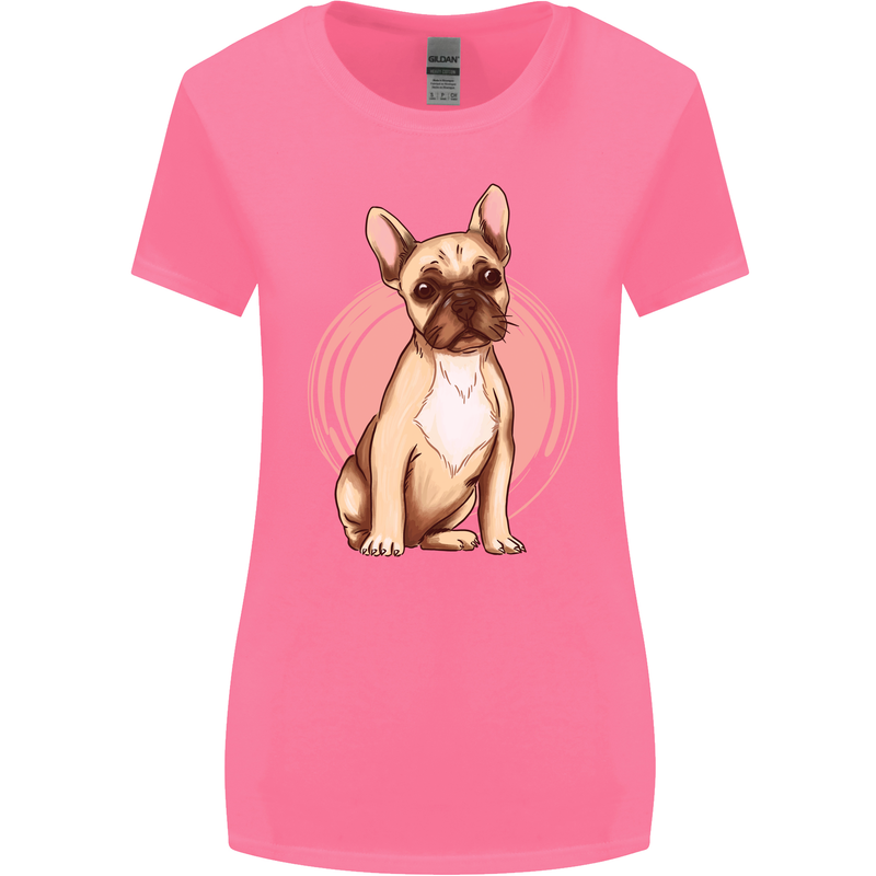 French Bulldog Womens Wider Cut T-Shirt Azalea