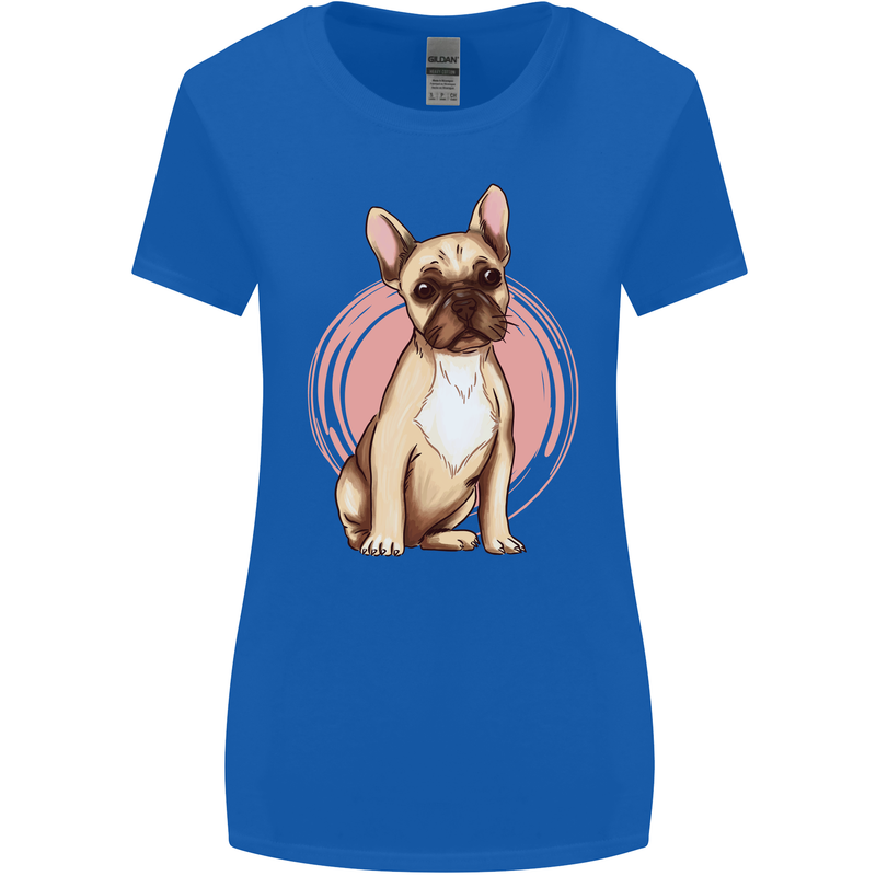 French Bulldog Womens Wider Cut T-Shirt Royal Blue