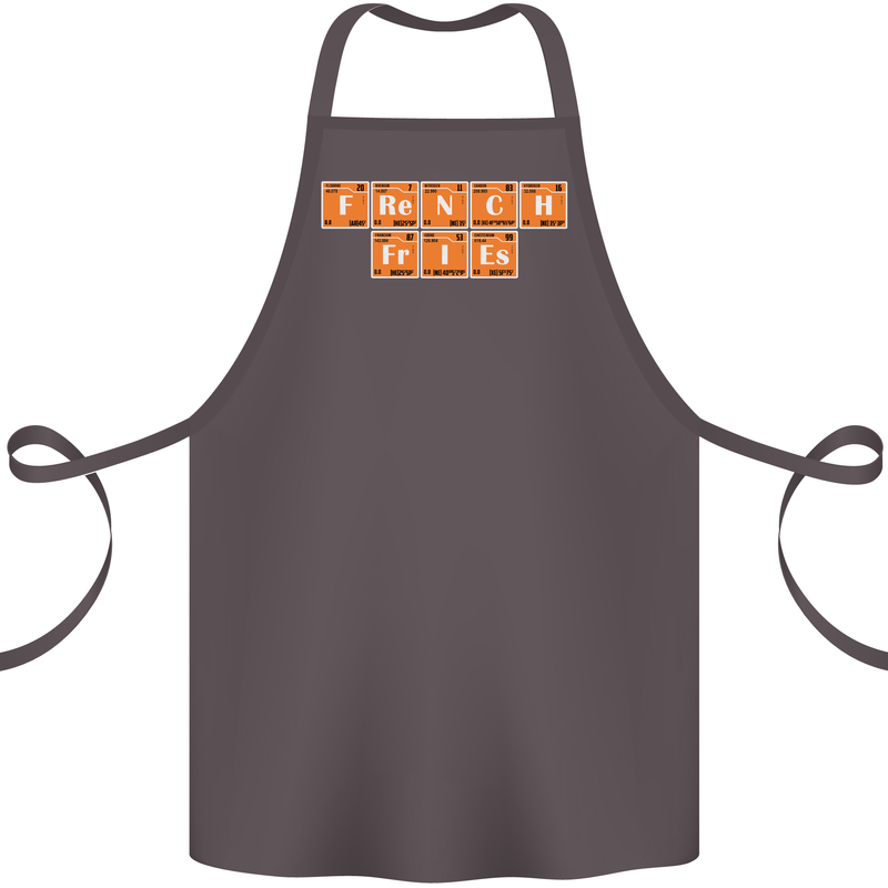 French Fries Periodic Table Chemistry Funny Cotton Apron 100% Organic Dark Grey