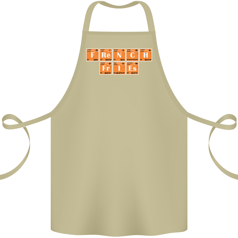 French Fries Periodic Table Chemistry Funny Cotton Apron 100% Organic Khaki
