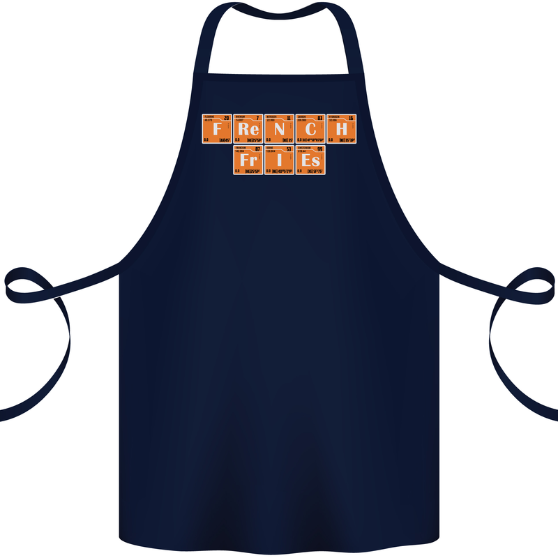 French Fries Periodic Table Chemistry Funny Cotton Apron 100% Organic Navy Blue
