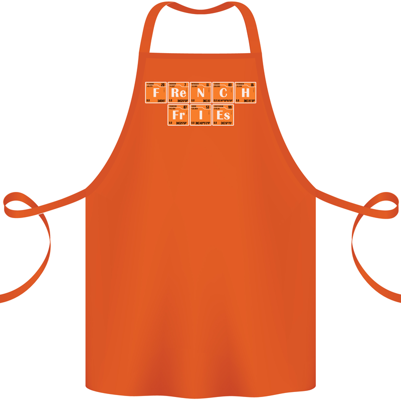 French Fries Periodic Table Chemistry Funny Cotton Apron 100% Organic Orange