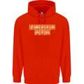 French Fries Periodic Table Chemistry Funny Mens 80% Cotton Hoodie Bright Red