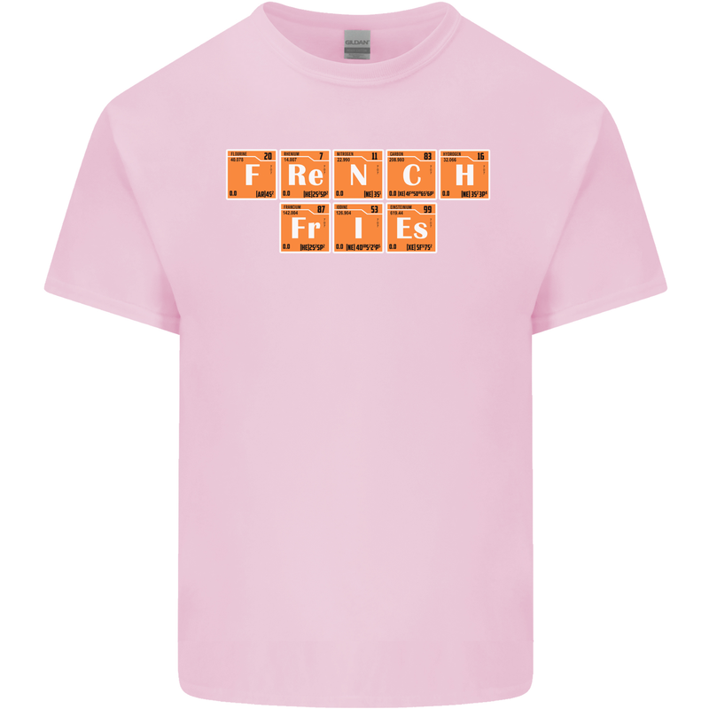 French Fries Periodic Table Chemistry Funny Mens Cotton T-Shirt Tee Top Light Pink