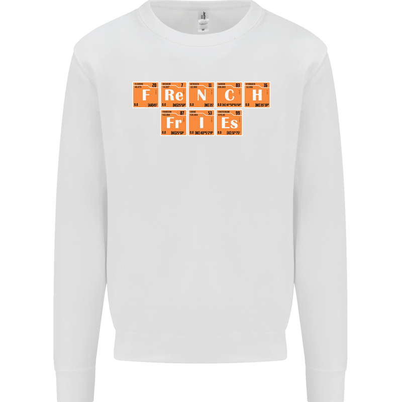 French Fries Periodic Table Chemistry Funny Mens Sweatshirt Jumper White
