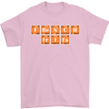 French Fries Periodic Table Chemistry Funny Mens T-Shirt Cotton Gildan Light Pink