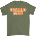 French Fries Periodic Table Chemistry Funny Mens T-Shirt Cotton Gildan Military Green