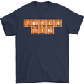 French Fries Periodic Table Chemistry Funny Mens T-Shirt Cotton Gildan Navy Blue