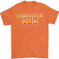 French Fries Periodic Table Chemistry Funny Mens T-Shirt Cotton Gildan Orange