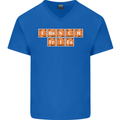 French Fries Periodic Table Chemistry Funny Mens V-Neck Cotton T-Shirt Royal Blue