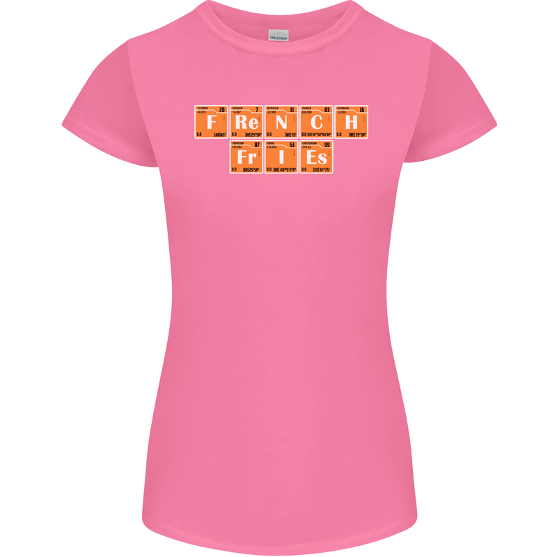 French Fries Periodic Table Chemistry Funny Womens Petite Cut T-Shirt Azalea
