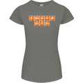 French Fries Periodic Table Chemistry Funny Womens Petite Cut T-Shirt Charcoal