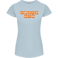 French Fries Periodic Table Chemistry Funny Womens Petite Cut T-Shirt Light Blue