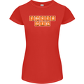 French Fries Periodic Table Chemistry Funny Womens Petite Cut T-Shirt Red