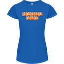 French Fries Periodic Table Chemistry Funny Womens Petite Cut T-Shirt Royal Blue