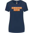 French Fries Periodic Table Chemistry Funny Womens Wider Cut T-Shirt Navy Blue