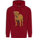 French Mastiff Dogue Bordeaux Dog Childrens Kids Hoodie Red