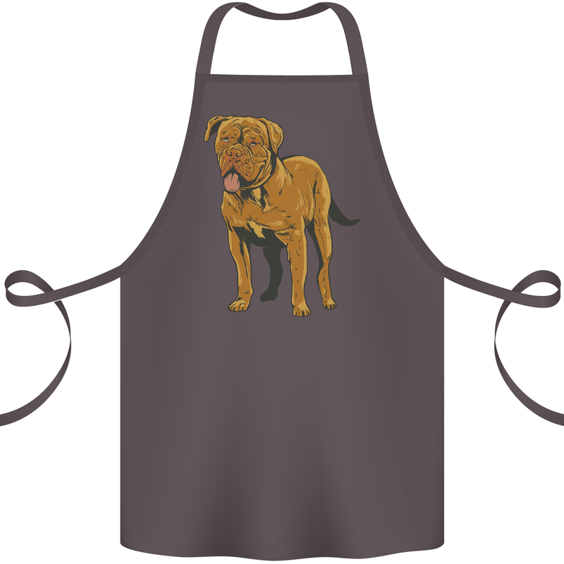 French Mastiff Dogue Bordeaux Dog Cotton Apron 100% Organic Dark Grey