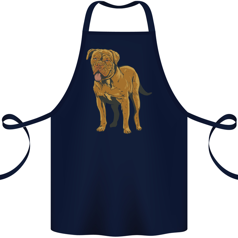 French Mastiff Dogue Bordeaux Dog Cotton Apron 100% Organic Navy Blue